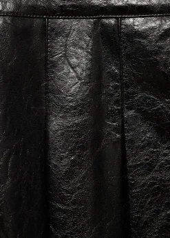 MANGO Spódnice*Minispódniczka z zakładkami z imitacji skóry