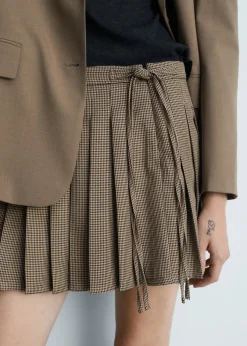 MANGO Spódnice*Minispódniczka z zakładkami w pepitkę