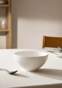 MANGO Zastawa Stołowa|Miski*Miska z kamionki z wypukłym wzorem w jodełkę