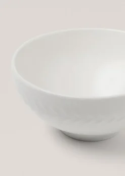 MANGO Zastawa Stołowa|Miski*Miska z kamionki z wypukłym wzorem w jodełkę