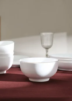 MANGO Zastawa Stołowa|Miski*Miska z porcelany kostnej z obwódką