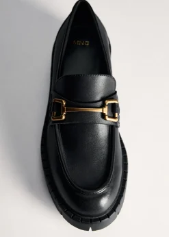MANGO Buty|Akcesoria Skórzane*Mokasyny skórzane z metalowym elementem