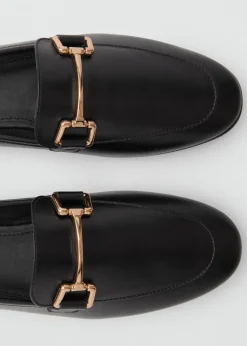 MANGO Buty|Akcesoria Skórzane*Mokasyny skórzane z metalowym elementem