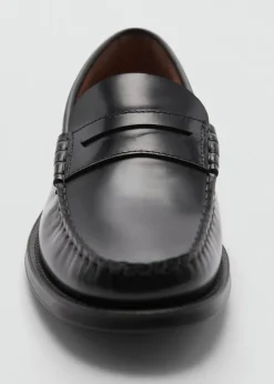 MANGO Skóra|Buty*Mokasyny z ozdobną nakładką ze skóry antic