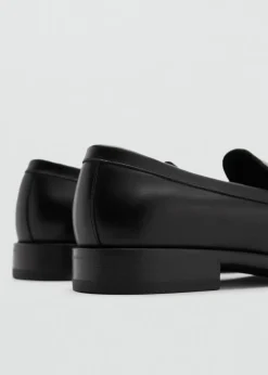 MANGO Skóra|Buty*Mokasyny z ozdobną nakładką ze skóry antic