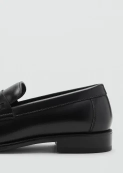 MANGO Buty*Mokasyny ze skóry nappa z poprzecznym paskiem