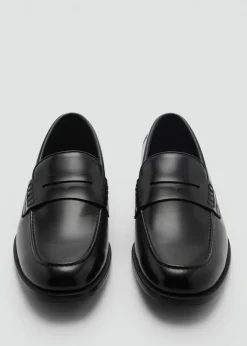 MANGO Buty*Mokasyny ze skóry nappa z poprzecznym paskiem