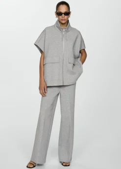 MANGO Kurtki*Narzutka ponczo z kieszeniami z patkami