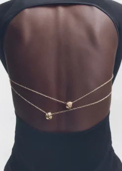 MANGO Biżuteria*Naszyjnik łańcuch z wisiorem ze splecionych kół