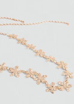 MANGO Biżuteria*Naszyjnik łańcuszek z kwiatem