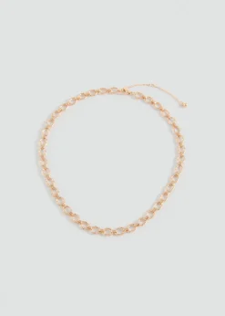 MANGO Biżuteria*Naszyjnik łańcuszek ze splotem kłosowym