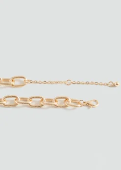 MANGO Biżuteria*Naszyjnik łańcuszek ze splotem kłosowym