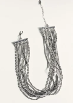 MANGO Biżuteria*Naszyjnik choker z kryształkami