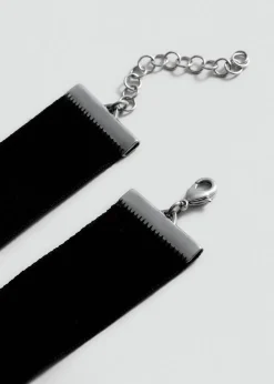 MANGO Biżuteria*Naszyjnik choker z kwiatem i kryształkami