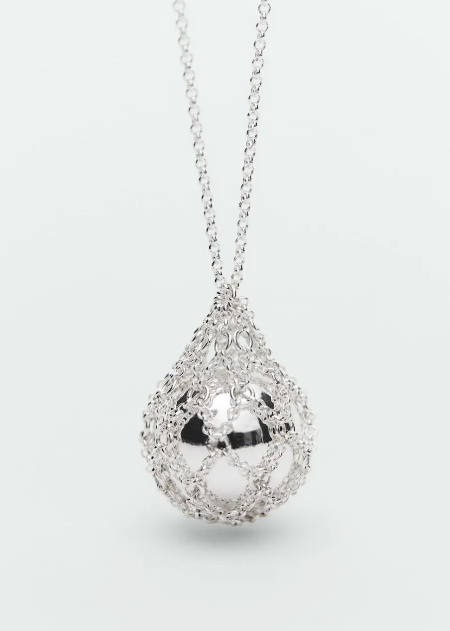 MANGO Biżuteria*Naszyjnik na łańcuszku z wisiorem kulą