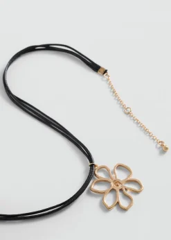 MANGO Biżuteria*Naszyjnik sznurek z kwiatem