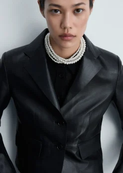 MANGO Biżuteria*Naszyjnik z łańcuchami z pereł