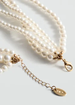 MANGO Biżuteria*Naszyjnik z łańcuchami z pereł