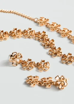 MANGO Biżuteria*Naszyjnik z korali w formie kwiatów