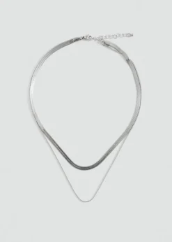 MANGO Biżuteria*Naszyjnik z podwójnego łańcuszka