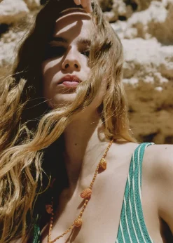 MANGO Biżuteria*Naszyjnik z szydełkowymi koralami