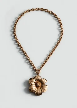 MANGO Biżuteria*Naszyjnik z wisiorem w kształcie kwiatu