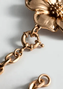 MANGO Biżuteria*Naszyjnik z wisiorem w kształcie kwiatu