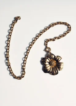 MANGO Biżuteria*Naszyjnik z wisiorem w kształcie kwiatu