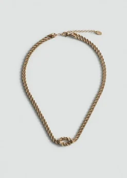 MANGO Biżuteria*Naszyjnik ze splecionych łańcuchów