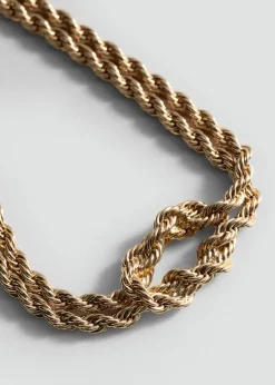 MANGO Biżuteria*Naszyjnik ze splecionych łańcuchów