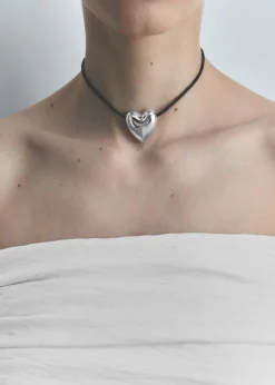MANGO Biżuteria*Naszyjnik ze sznurka z sercem