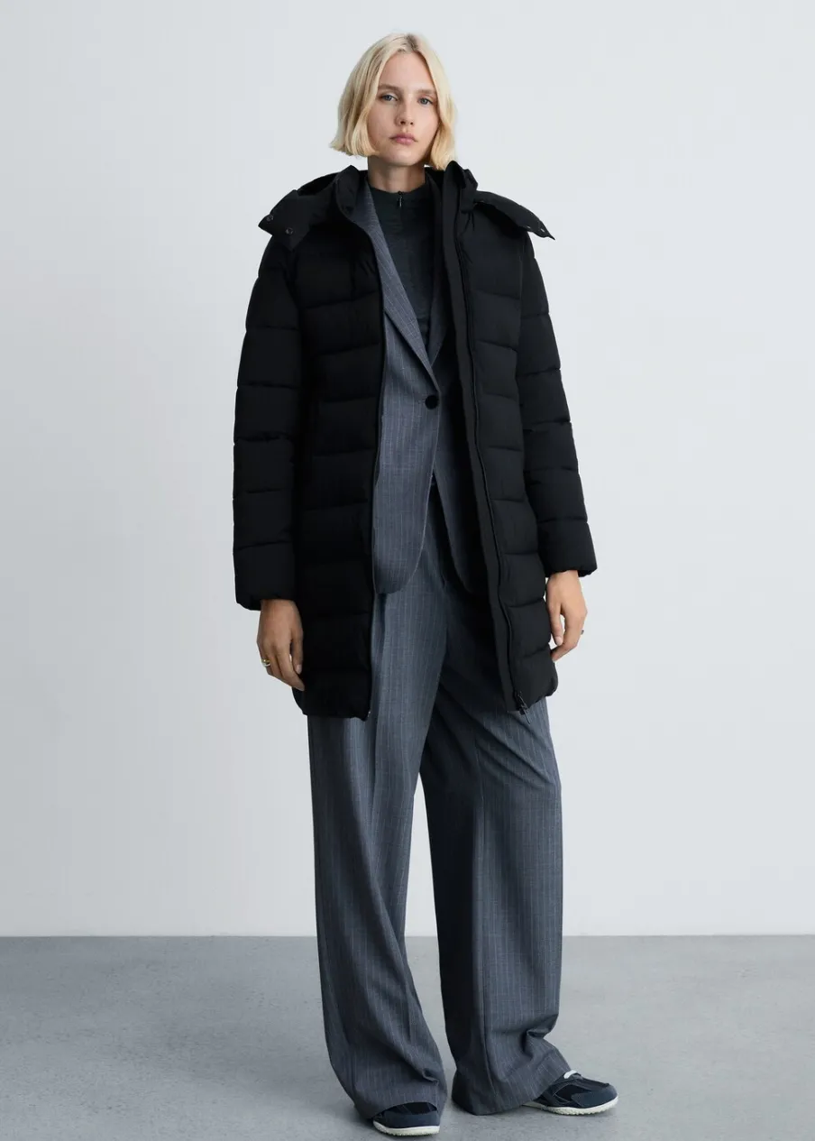 MANGO Płaszcze*Nieprzemakalna kurtka puchowa midi