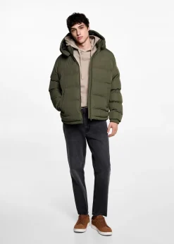 MANGO Płaszcze I Kurtki*Nieprzemakalna pikowana kurtka z kapturem