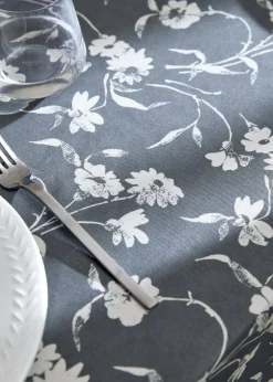 MANGO Obrusy*Obrus bawełniany w kwiaty z powłoką żywiczną 150 x 250 cm