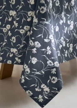 MANGO Obrusy*Obrus bawełniany w kwiaty z powłoką żywiczną 150 x 250 cm