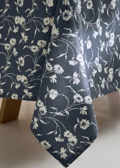 MANGO Obrusy*Obrus bawełniany w kwiaty z powłoką żywiczną 150 x 150 cm