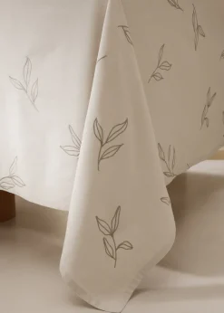 MANGO Obrusy*Obrus bawełniany z haftem w liście 170 x 250 cm