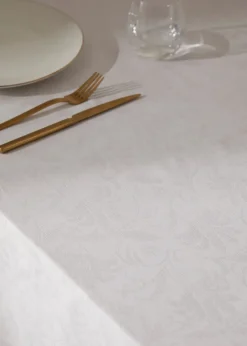 MANGO Obrusy*Obrus z bawełnianego żakardu w kwiaty 170 x 250 cm