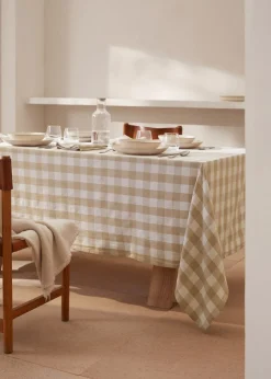 MANGO Obrusy*Obrus z bawełny i lnu w kratkę vichy 170 x 250 cm