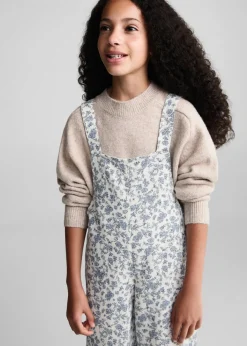 Dzieci MANGO Sukienki I Kombinezony*Ogrodniczki z kwiatowym wzorem