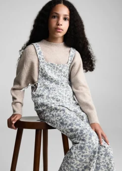 Dzieci MANGO Sukienki I Kombinezony*Ogrodniczki z kwiatowym wzorem