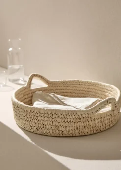 MANGO Kosze Do Salonu|Tace*Okrągła taca z naturalnych włókien