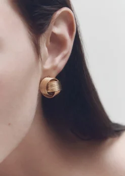 MANGO Biżuteria*Okrągłe kolczyki z motywem przeplotu