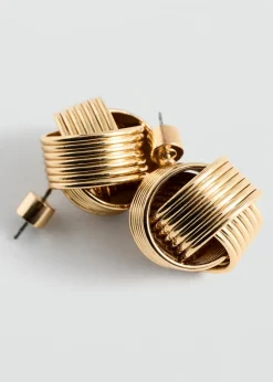 MANGO Biżuteria*Okrągłe kolczyki z motywem przeplotu