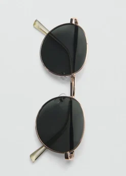 MANGO Okulary*Okrągłe okulary przeciwsłoneczne w metalowej oprawce