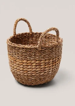 MANGO Kosze Do Sypialni|Kosze Do Salonu*Okrągły koszyk z naturalnych włókien 28 x 20 cm