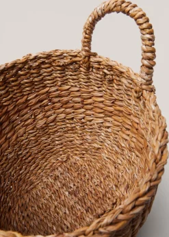 MANGO Kosze Do Sypialni|Kosze Do Salonu*Okrągły koszyk z naturalnych włókien 28 x 20 cm