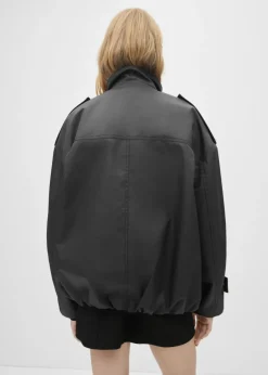 MANGO Kurtki*Parka oversize z guzikami