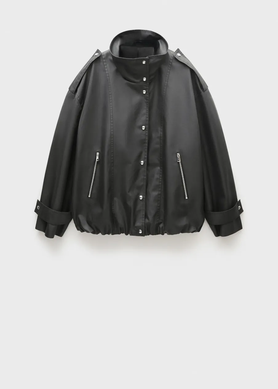 MANGO Kurtki*Parka oversize z guzikami