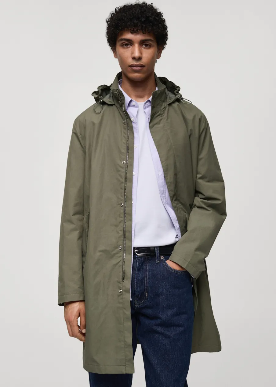 MANGO Płaszcze|Trencze*Parka z kapturem wodoodporna